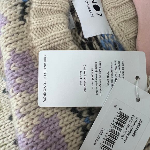 NN07 Stein Holiday Crewneck Sweater Ecru Multi Size Medium - Picture 3 of 6